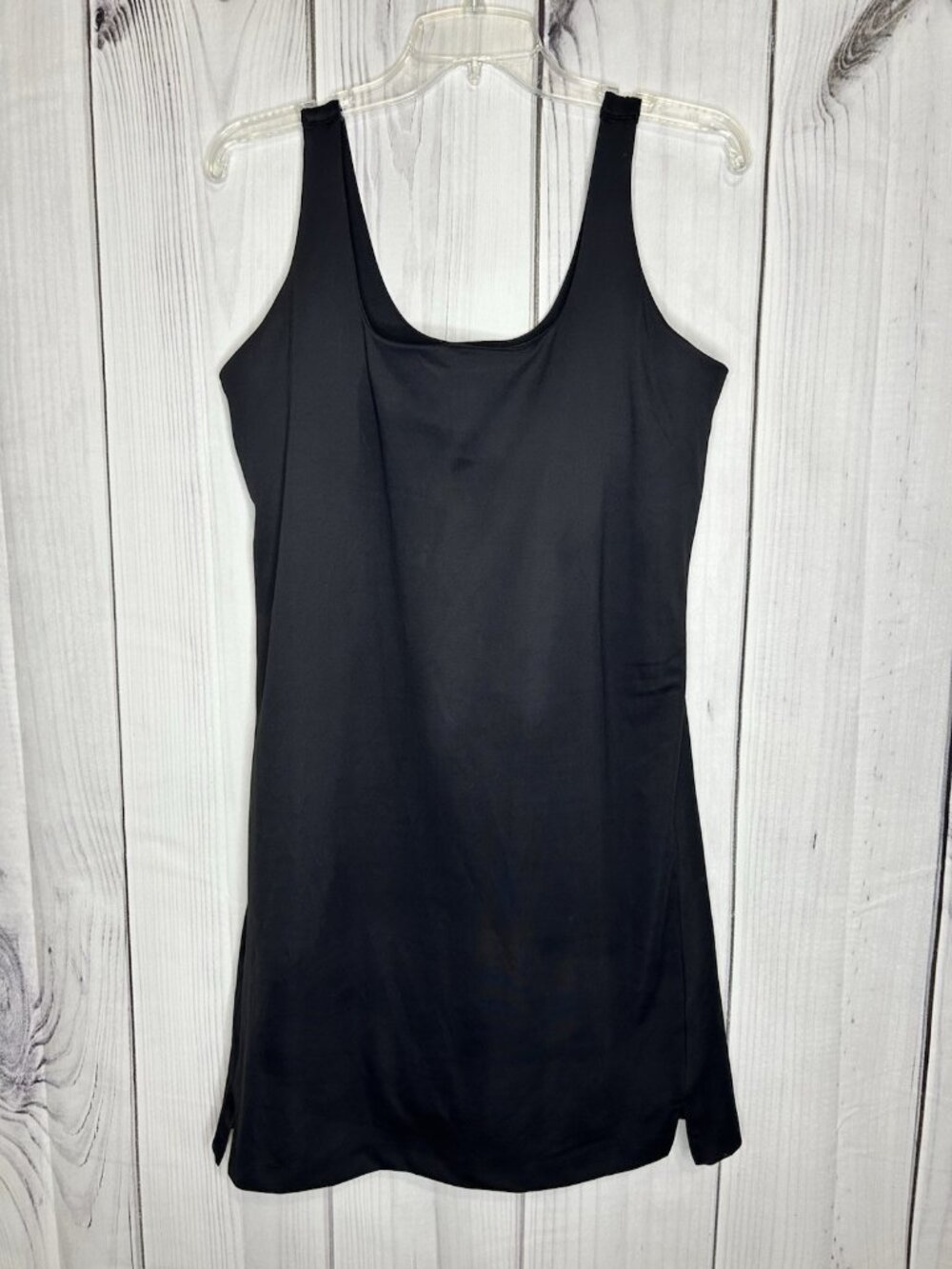 Old Navy Active Sz L Powersoft Square Neck Athletic Dress Built In Bra Black
